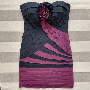 Arden B Y2K Dress Strapless Mini Dress - Bandage Dress, Raw Edge, Flower Detail